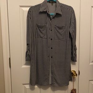 NWT Always Indigo Houndstooth Shirt Dress
